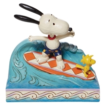 Peanuts - H: 14 cm. Snoopy Woodstock Surfing